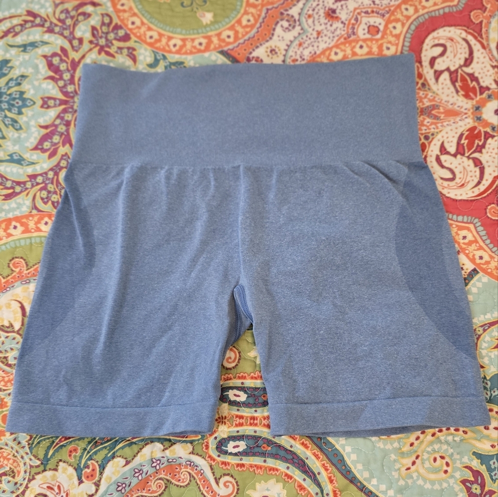 Aoxjox Slate Blue Contour Seamless Shorts